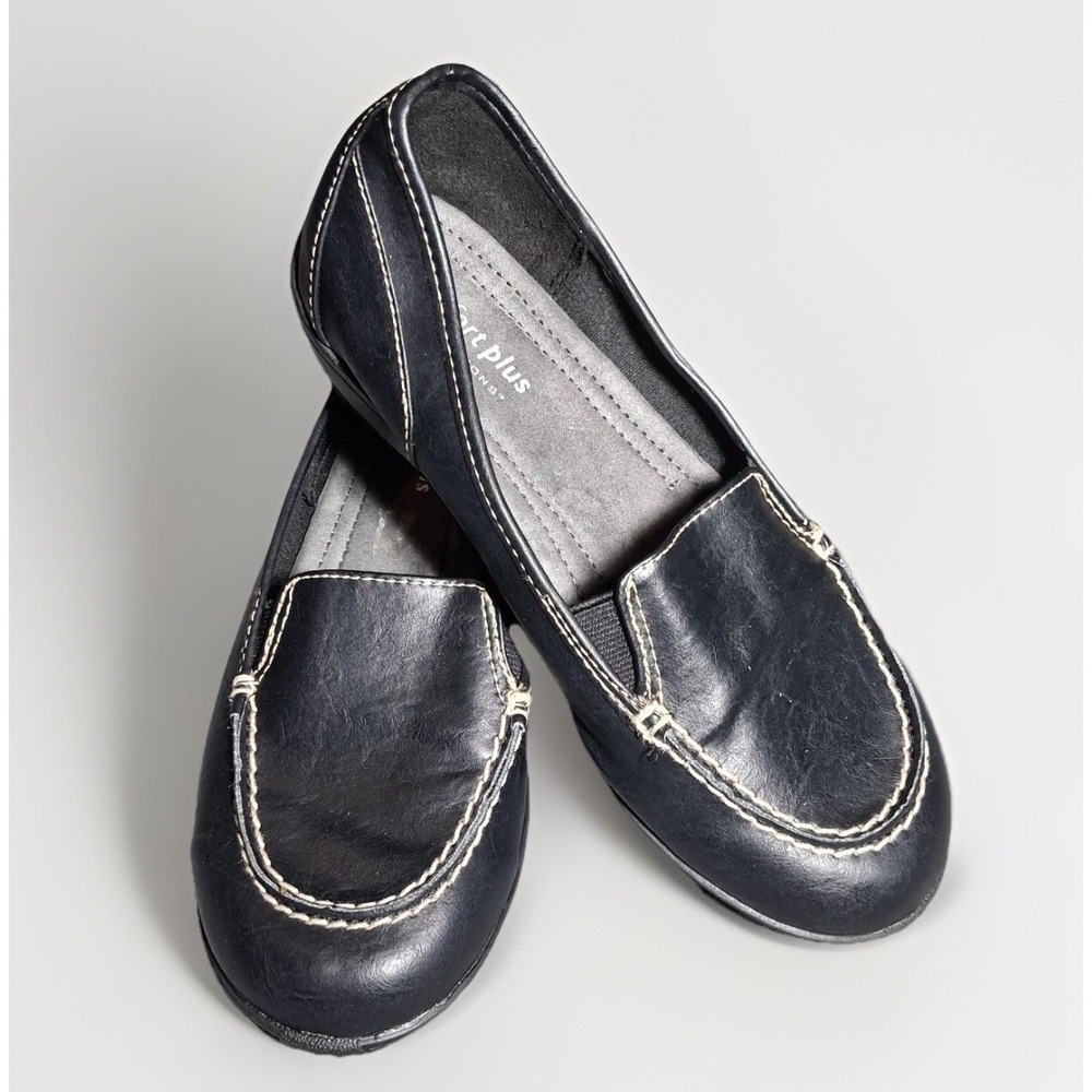 Comfort Plus by Predictions Navy Blue Moc Toe Loafers Womens 6W Slip On Flats